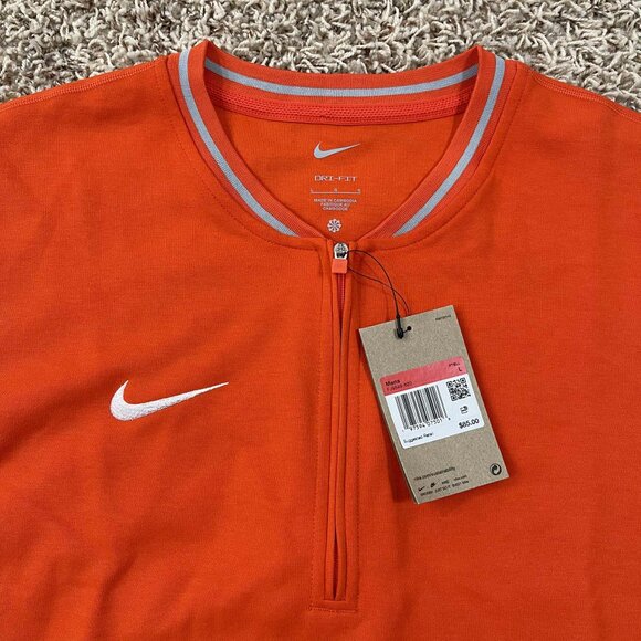 Nike Men’s Dri-FIT Half Zip Active Top Team Orange Gray, Size Large (New) - Picture 3 of 8